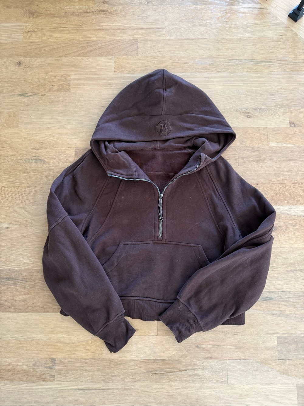 lululemon athletica Men's Brown Half-Zip Hoodie Sweater - Picture 1 of 2